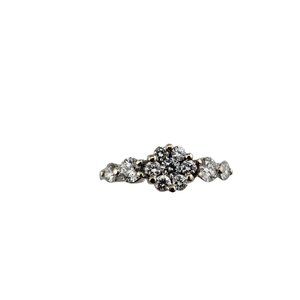 Vintage 14 Karat White Gold and Diamond Flower Ring Size 6 #10078